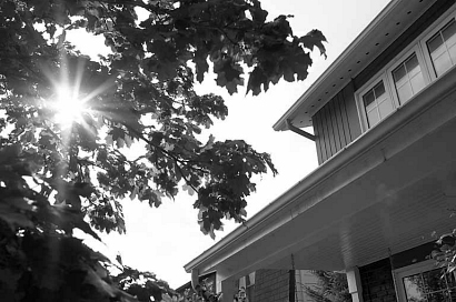 Sunlight on home exterior
